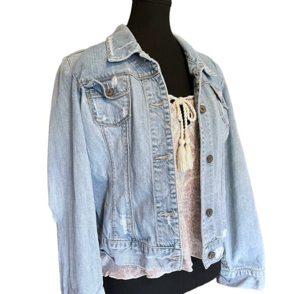 Y2K Abercrombie & Fitch Embroidered Boho Crop Rope Tassels Coastal Cowgirl Sz L - Picture 3 of 13